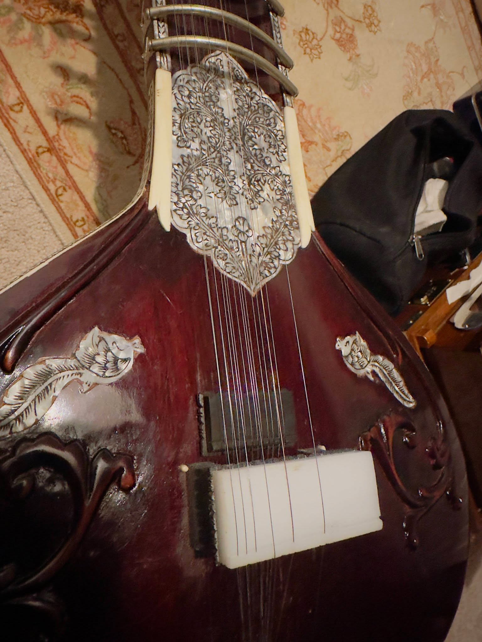 Sitar neck and fret repair